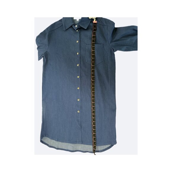 BLUE Denim Collared Shirt Dress Size SMALL - Picture 7 of 12